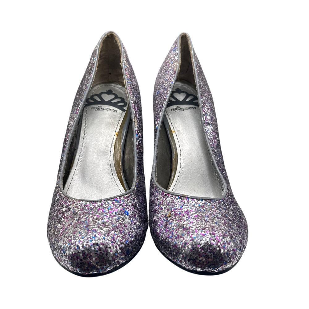 Fergalicious by Fergie Glitter Sparkle Round‎ Toe Stiletto Heels